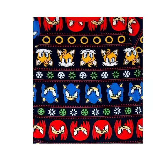 NWT - Sonic the Hedgehog Holiday Velvety 3 pc Pajama & Sock Set - Picture 2 of 3